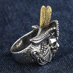 Bikerringshop Sterling Silver Pirate Skull Mens Ring 17 Bikerringshop Sterling Silver Pirate Skull Mens Ring -Outlet Rings Store BRK052022 25 3615