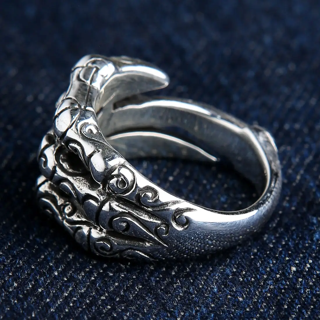 Bikerringshop Sterling Silver Tribal Gothic Claw Ring 7 Bikerringshop Sterling Silver Tribal Gothic Claw Ring - Image 5