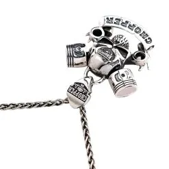 Bikerringshop Sterling Silver Chopper Skull Biker Pendant -Outlet Rings Store BRK052022 32 3233