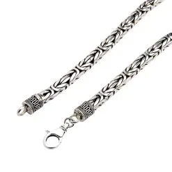 Bikerringshop 8mm Sterling Silver Byzantine Mens Necklace -Outlet Rings Store BRK052022 33 3280
