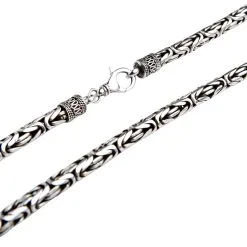 Bikerringshop 7mm Sterling Silver Byzantine Mens Necklace -Outlet Rings Store BRK052022 34 3336