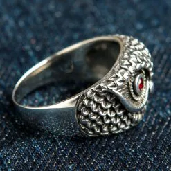 Bikerringshop Sterling Silver Owl Ring Band -Outlet Rings Store BRK062022 10 4945