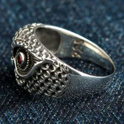 Bikerringshop Sterling Silver Owl Ring Band -Outlet Rings Store BRK062022 10 4946