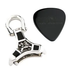 Bikerringshop Sterling Silver Rasta Lion Guitar Pick Holder Pendant -Outlet Rings Store BRK062022 14 5120