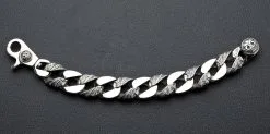 Bikerringshop Tribal Crown Sterling Silver Mens Bracelet -Outlet Rings Store Crown Silver Mens Bracelet