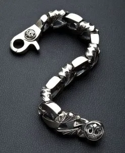 Bikerringshop Tribal Crown Sterling Silver Mens Bracelet -Outlet Rings Store Crown Silver Mens Bracelet3