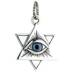 Bikerringshop Sterling Silver Eye Of Providence Pendant Necklace