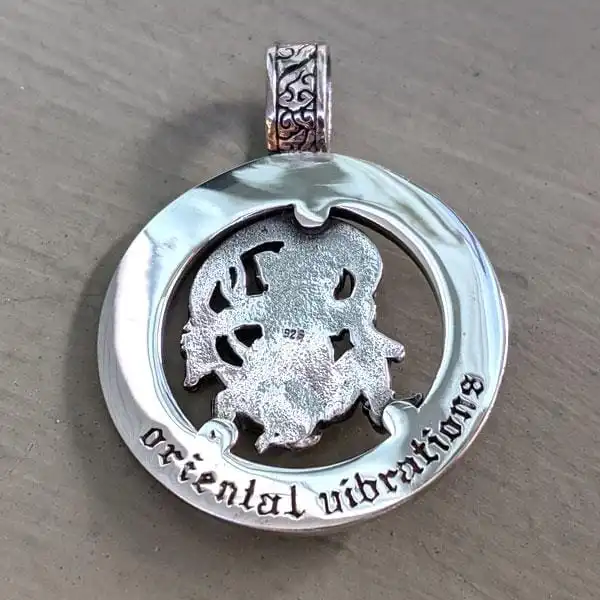 Bikerringshop Sterling Silver Japanese Fujin Wind God Medal Pendant 5 Bikerringshop Sterling Silver Japanese Fujin Wind God Medal Pendant - Image 3