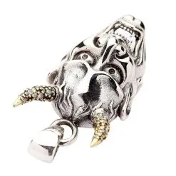 Bikerringshop Japanese Hannya Mask Devil Gothic Pendant Skull Necklace -Outlet Rings Store Hannya mask skull pendant 4