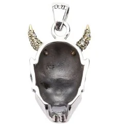 Bikerringshop Japanese Hannya Mask Devil Gothic Pendant Skull Necklace -Outlet Rings Store Hannya mask skull pendant 8
