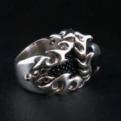 Bikerringshop Sterling Silver Flame Stingray Biker Ring -Outlet Rings Store IMG 0612