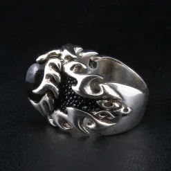 Bikerringshop Sterling Silver Flame Stingray Biker Ring -Outlet Rings Store IMG 0615
