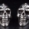 Bikerringshop Big Skull Silver Men's Earrings -Outlet Rings Store IMG 0632