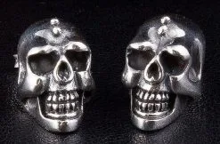 Bikerringshop Big Skull Silver Men's Earrings