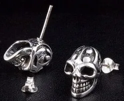 Bikerringshop Sterling Silver Tattoo Skull Earrings 11 Bikerringshop Sterling Silver Tattoo Skull Earrings -Outlet Rings Store IMG 0646