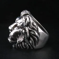 Bikerringshop Sterling Silver Mens Lion Ring -Outlet Rings Store IMG 0688