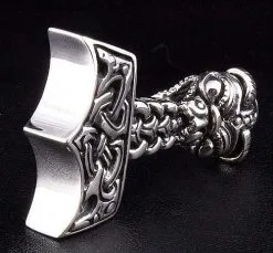 Bikerringshop Thors Hammer 925 Sterling Silver Mens Pendant Necklace -Outlet Rings Store IMG 0707