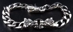Bikerringshop Sterling Silver Tribal Wolf Mens Bracelet -Outlet Rings Store IMG 0731