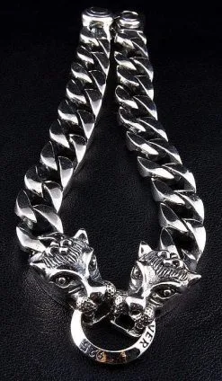 Bikerringshop Sterling Silver Tribal Wolf Mens Bracelet -Outlet Rings Store IMG 0732
