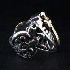 Bikerringshop Sterling Silver Gold Sword Heavy Biker Rings 16 Bikerringshop Sterling Silver Gold Sword Heavy Biker Rings -Outlet Rings Store IMG 0744