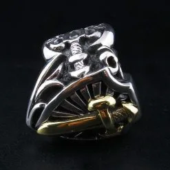 Bikerringshop Sterling Silver Gold Sword Heavy Biker Rings 18 Bikerringshop Sterling Silver Gold Sword Heavy Biker Rings -Outlet Rings Store IMG 0748