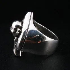 Bikerringshop Sterling Silver Crossbones Spade Ace Skull Bone Rings -Outlet Rings Store IMG 0763