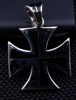 Bikerringshop Sterling Silver Maltese Cross Pendant -Outlet Rings Store IMG 2395