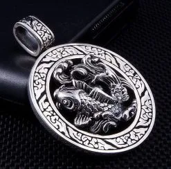 Bikerringshop Sterling Silver Koi Fish Pendant Necklace -Outlet Rings Store IMG 2418
