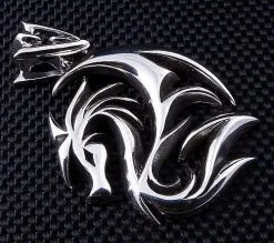 Bikerringshop 925 Sterling Silver Dragon Wolf Pendant -Outlet Rings Store IMG 2436
