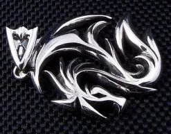 Bikerringshop 925 Sterling Silver Dragon Wolf Pendant -Outlet Rings Store IMG 2437