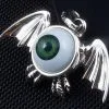 Bikerringshop Sterling Silver Green Eyeball Gothic Wings Pendant -Outlet Rings Store IMG 2602