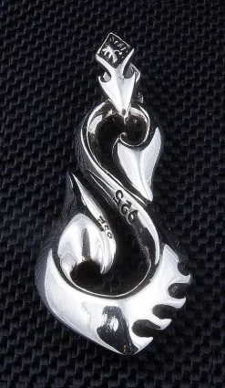 Bikerringshop Tribal Fishhook Sterling Silver Men's Pendants