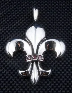 Bikerringshop Sterling Silver Fleur De Lis Pendant