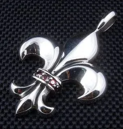 Bikerringshop Sterling Silver Fleur De Lis Pendant -Outlet Rings Store IMG 2669