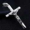 Bikerringshop Small Silver Cross Jesus Pendant 1 Bikerringshop Small Silver Cross Jesus Pendant -Outlet Rings Store IMG 2722
