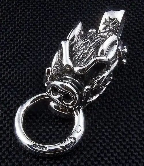 Bikerringshop Sterling Silver Boar Mens Pendant 5 Bikerringshop Sterling Silver Boar Mens Pendant - Image 3