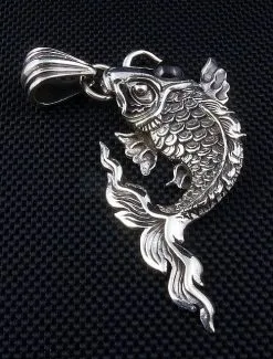 Bikerringshop Black Silver Gothic Koi Pendant -Outlet Rings Store IMG 2783