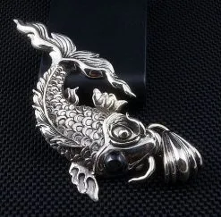 Bikerringshop Black Silver Gothic Koi Pendant -Outlet Rings Store IMG 2784