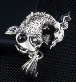 Bikerringshop Black Silver Gothic Koi Pendant -Outlet Rings Store IMG 2785