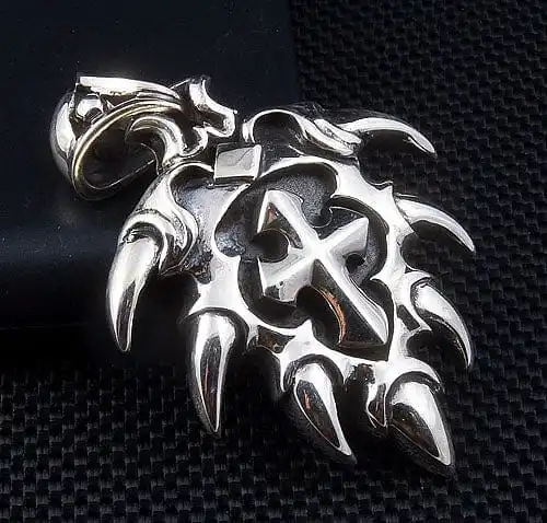 Bikerringshop Sterling Silver Spike Cross Pendant 4 Bikerringshop Sterling Silver Spike Cross Pendant - Image 2