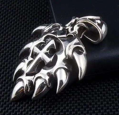 Bikerringshop Sterling Silver Spike Cross Pendant 6 Bikerringshop Sterling Silver Spike Cross Pendant - Image 4