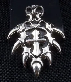 Bikerringshop Sterling Silver Spike Cross Pendant