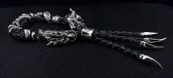 Bikerringshop Genuine Leather Silver Dragon Mens Bracelet 15 Bikerringshop Genuine Leather Silver Dragon Mens Bracelet -Outlet Rings Store IMG 2930