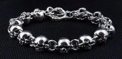 Bikerringshop Sterling Silver Small Chunky Skull Bracelet 9 Bikerringshop Sterling Silver Small Chunky Skull Bracelet -Outlet Rings Store IMG 2941