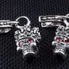 Bikerringshop Sterling Silver Crown Garnet Skull Earrings 1 Bikerringshop Sterling Silver Crown Garnet Skull Earrings -Outlet Rings Store IMG 3297