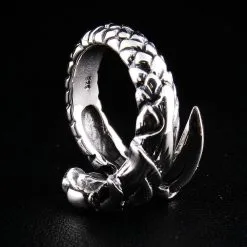 Bikerringshop Sterling Silver Dragon Tattoo Gothic Ring -Outlet Rings Store IMG 8727