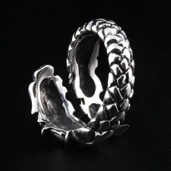 Bikerringshop Sterling Silver Dragon Tattoo Gothic Ring -Outlet Rings Store IMG 8729