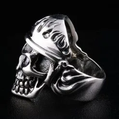 Bikerringshop Sterling Silver Military Army Skull Ring -Outlet Rings Store IMG 8908