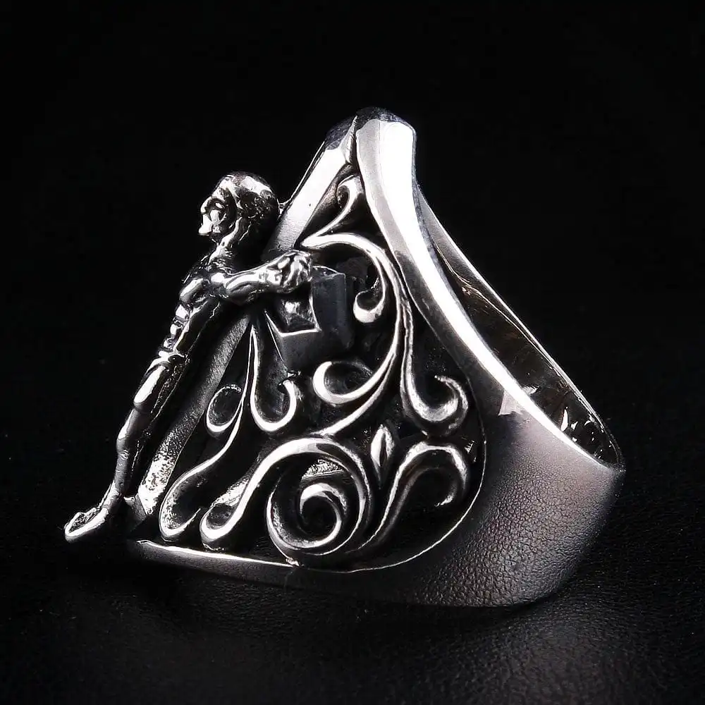 Bikerringshop Sterling Silver Big Jesus Ring 7 Bikerringshop Sterling Silver Big Jesus Ring - Image 5