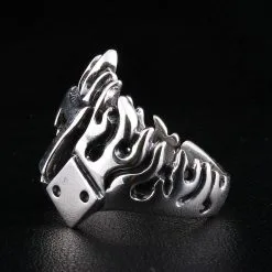 Bikerringshop Sterling Silver Number 7 Dice Flame Biker Ring 12 Bikerringshop Sterling Silver Number 7 Dice Flame Biker Ring -Outlet Rings Store IMG 9010